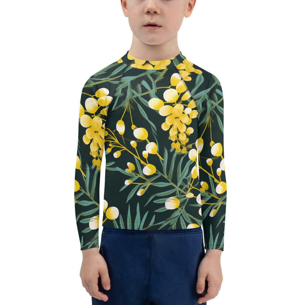 Kids Rash Guard Green Gold