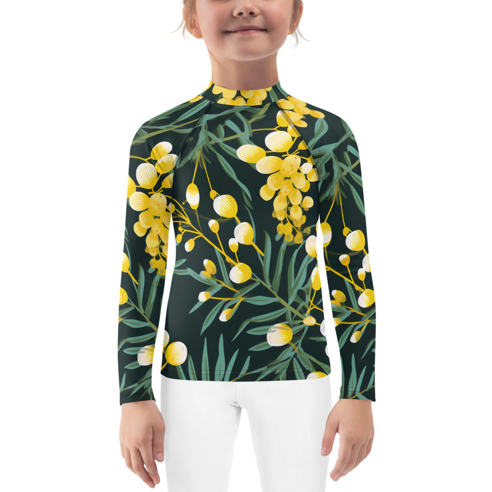 Kids Rash Guard Green Gold