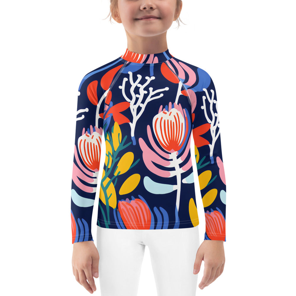 Kids Rash Guard Banksia Blue