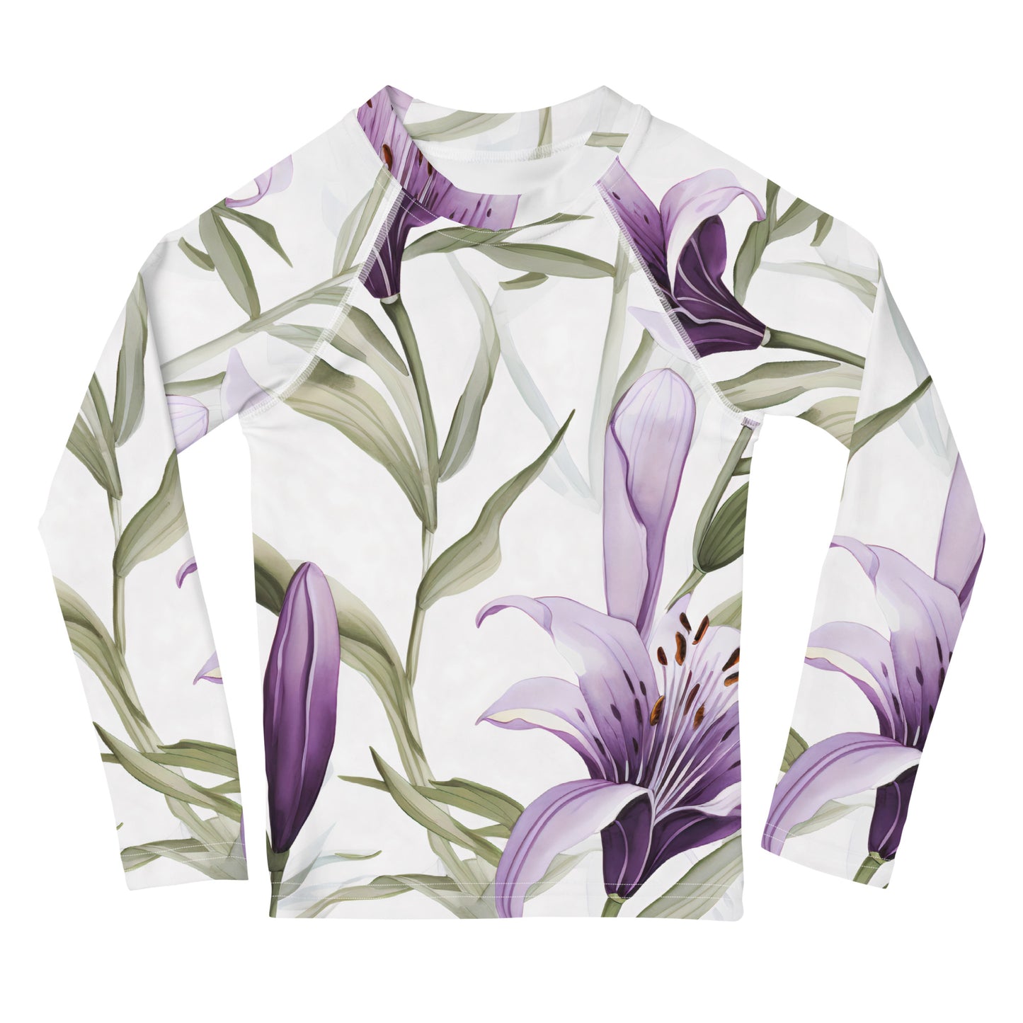 Kids Floral Sun Shirt with UV Protection| Australian Vanilla Lily Rash Guard for Children