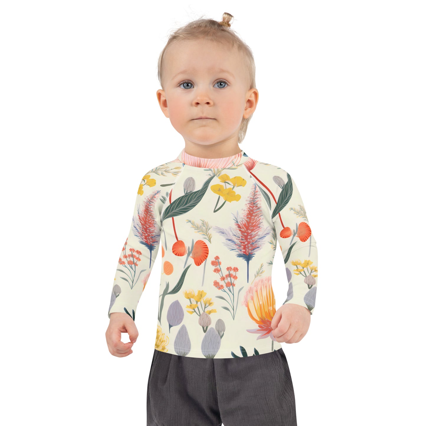 Kids Rash Guard Vintage Botanical | Cute Sun Protection Swimwear