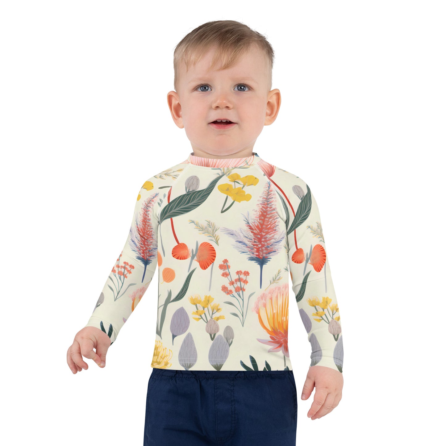 Kids Rash Guard Vintage Botanical | Cute Sun Protection Swimwear