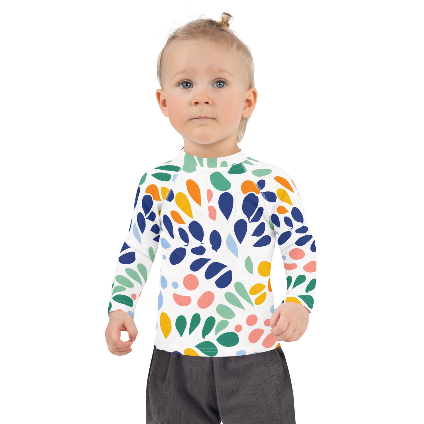 Kids Rash Guard Swimwear Eucalyptus Multi-Color | Colorful UV Protective Shirt for Toddlers