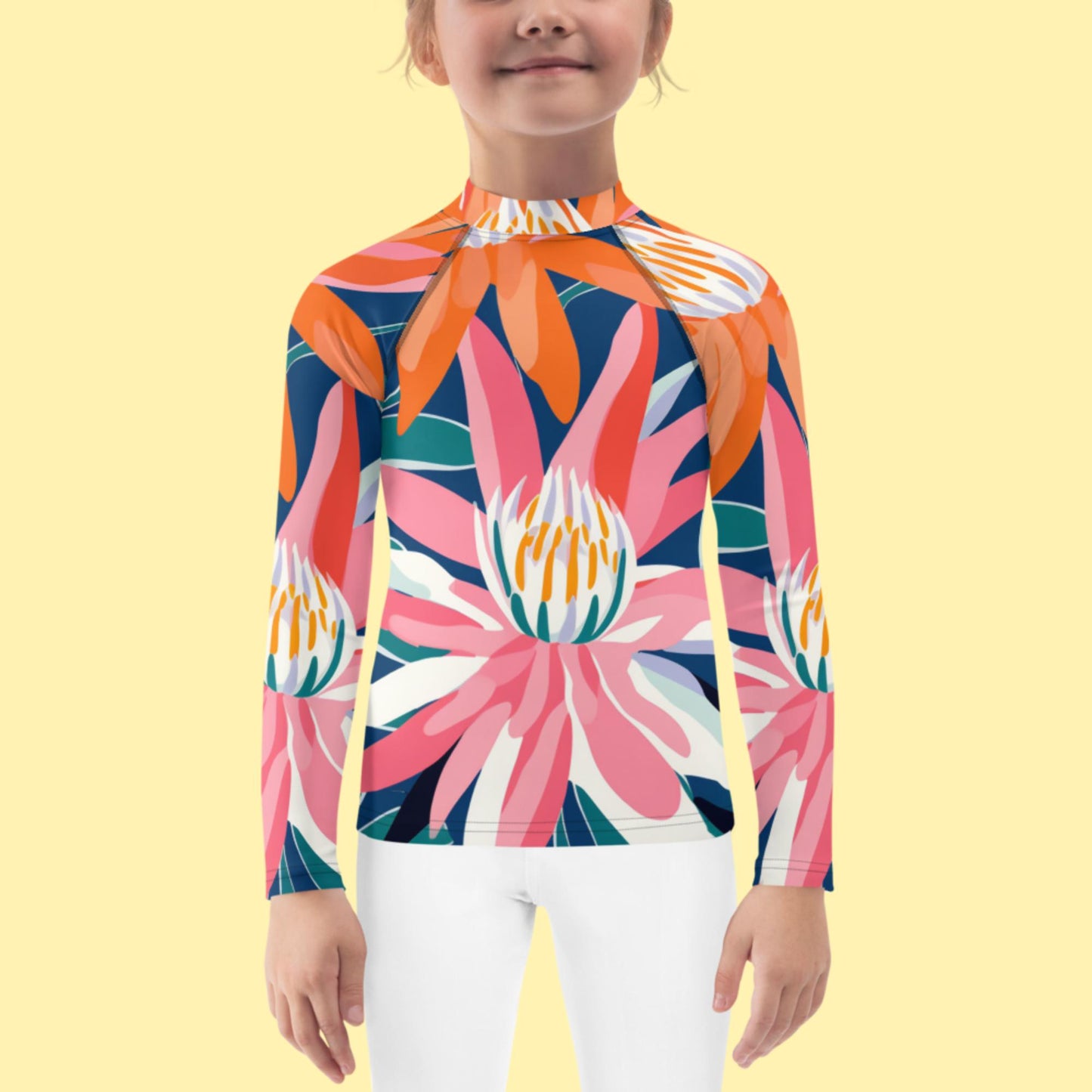 Kids Rash Guard Flannel Flower