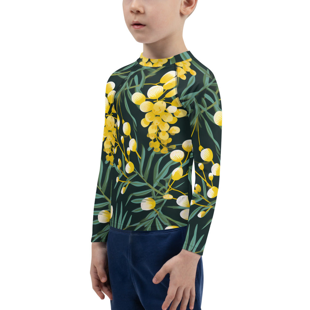 Kids Rash Guard Green Gold