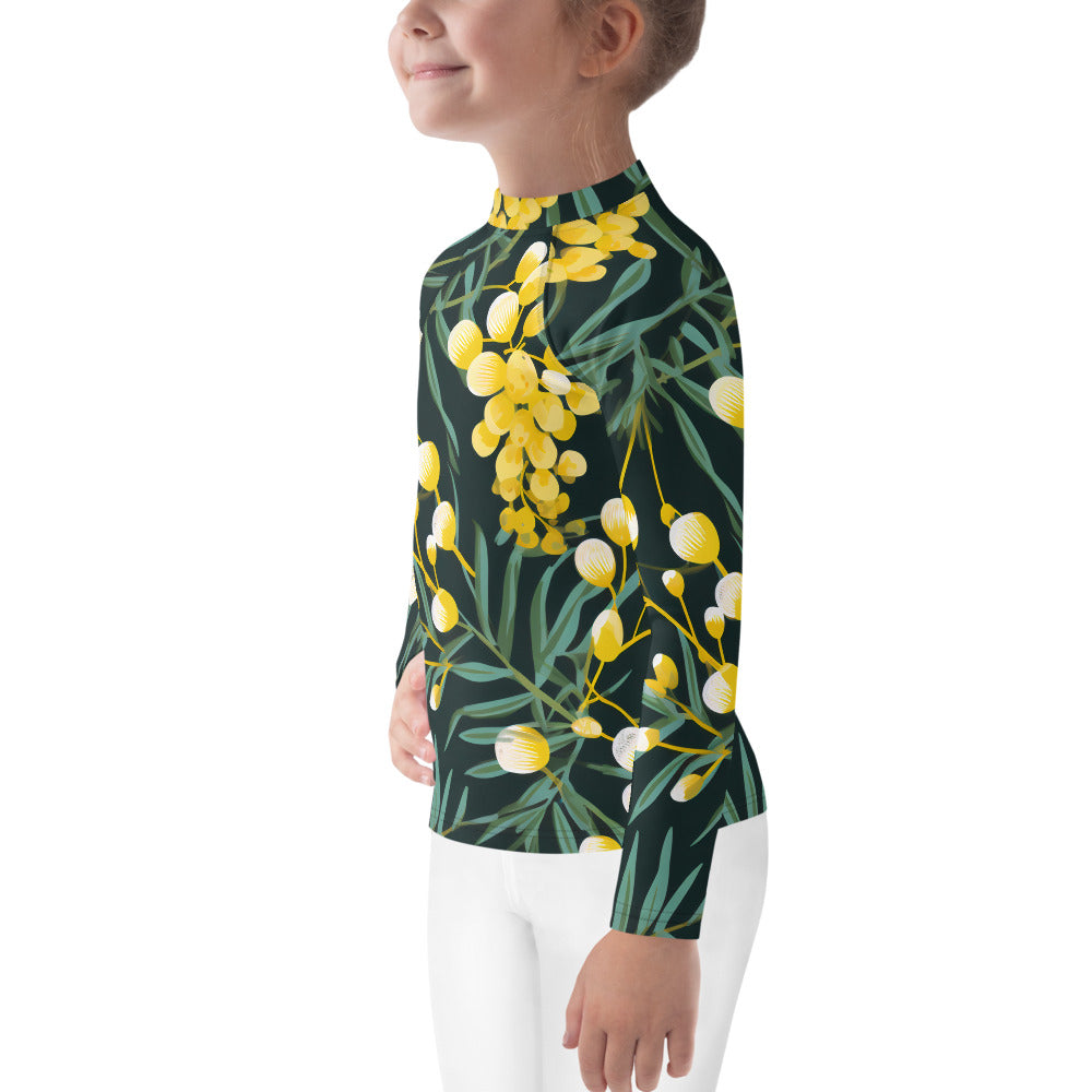 Kids Rash Guard Green Gold