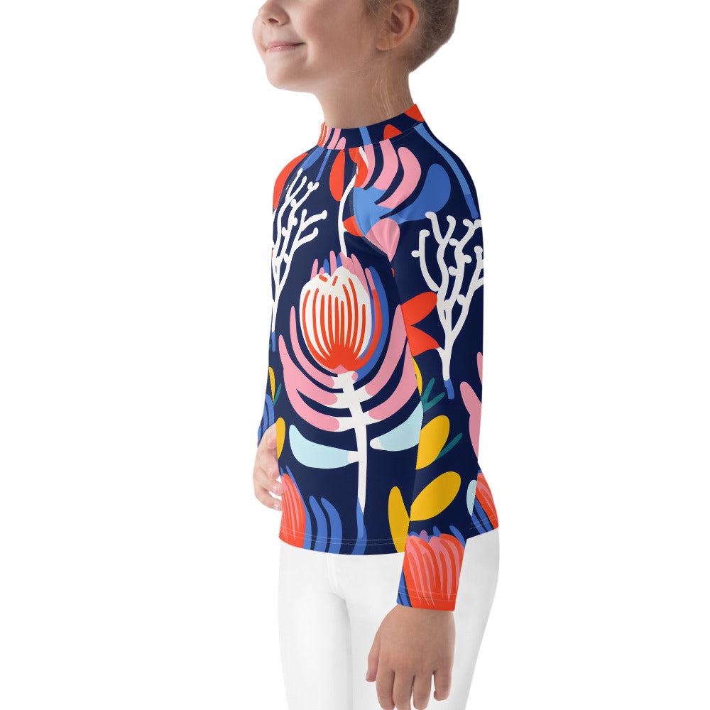 Kids Rash Guard Banksia Blue