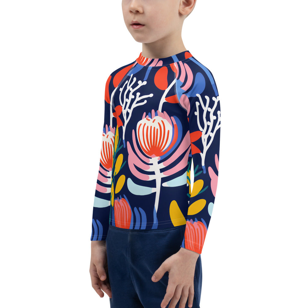 Kids Rash Guard Banksia Blue