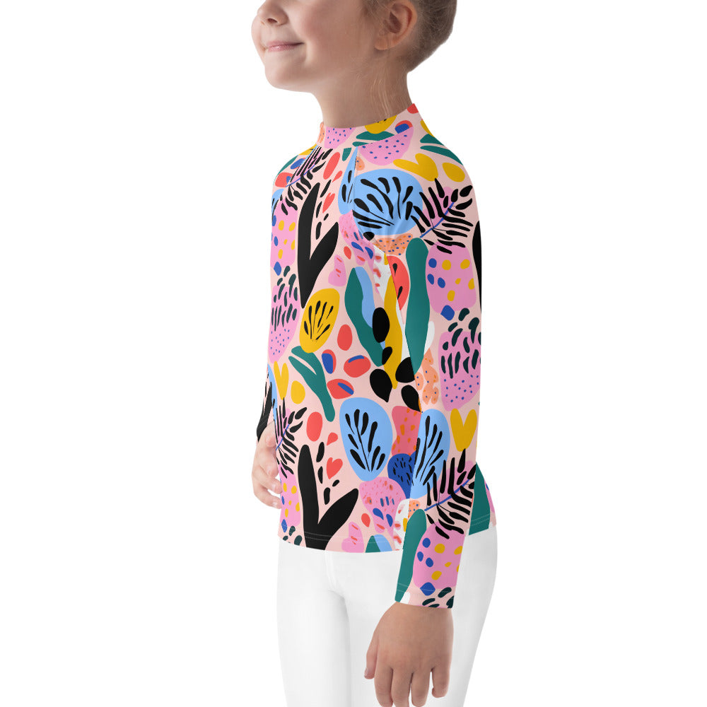 Pink Kids Rash Guard Swimwear | Sugar Bushes Swim Shirt for Girls