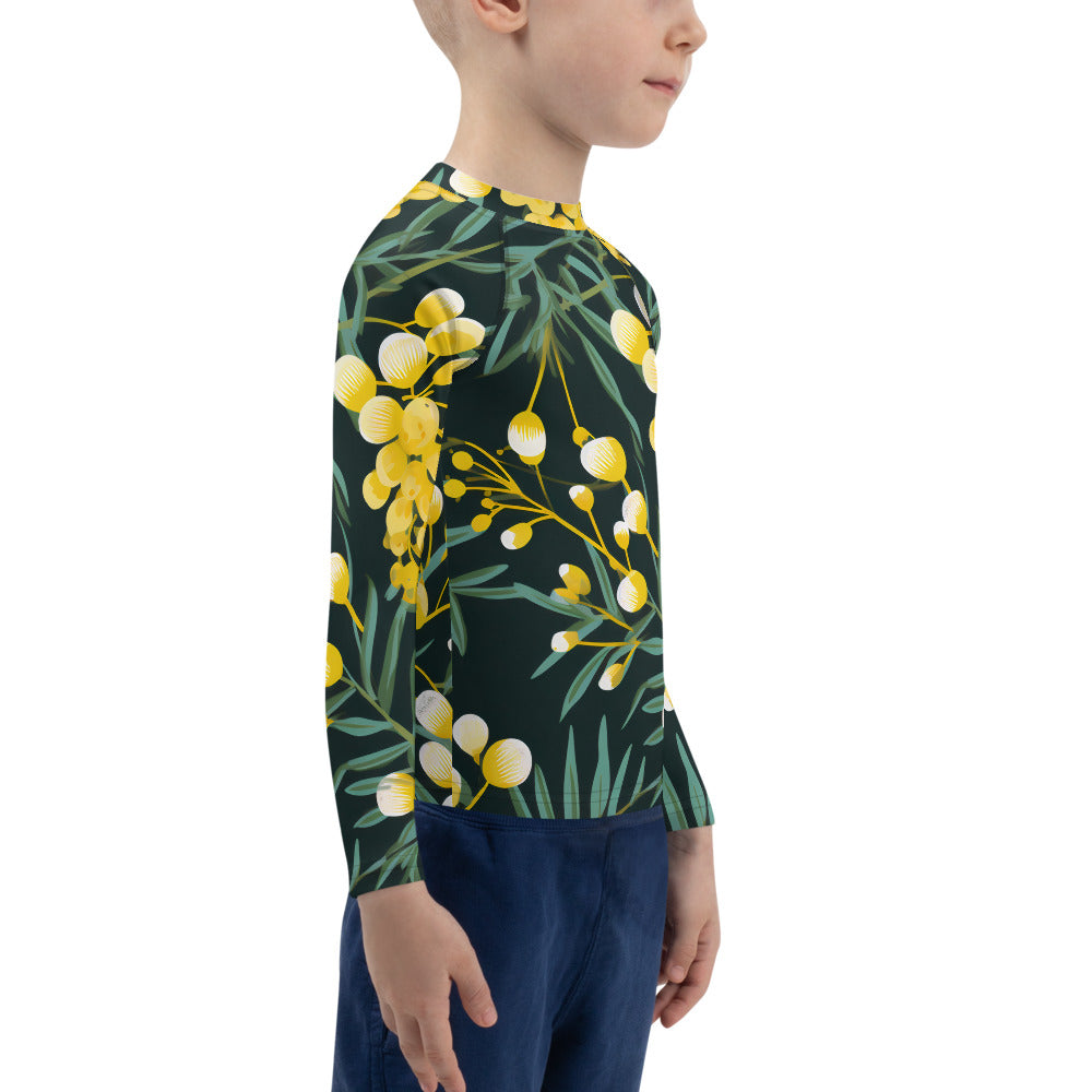 Kids Rash Guard Green Gold