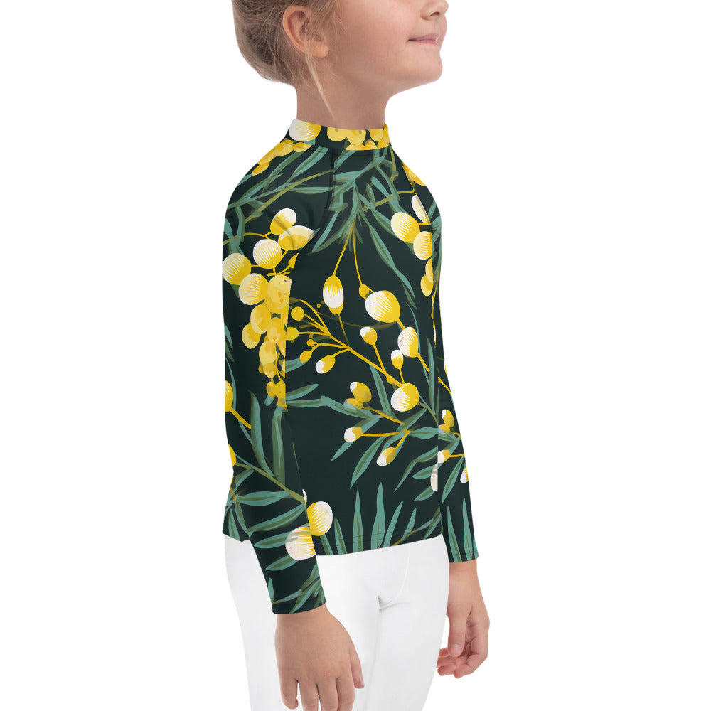 Kids Rash Guard Green Gold