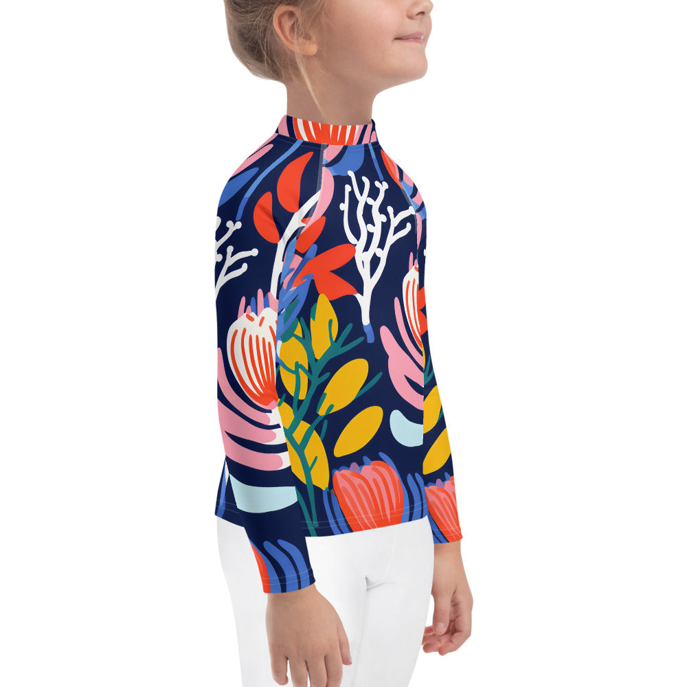 Kids Rash Guard Banksia Blue