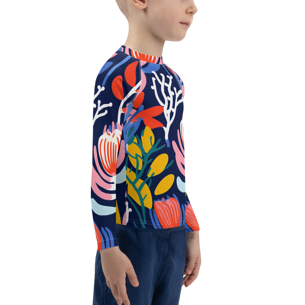 Kids Rash Guard Banksia Blue