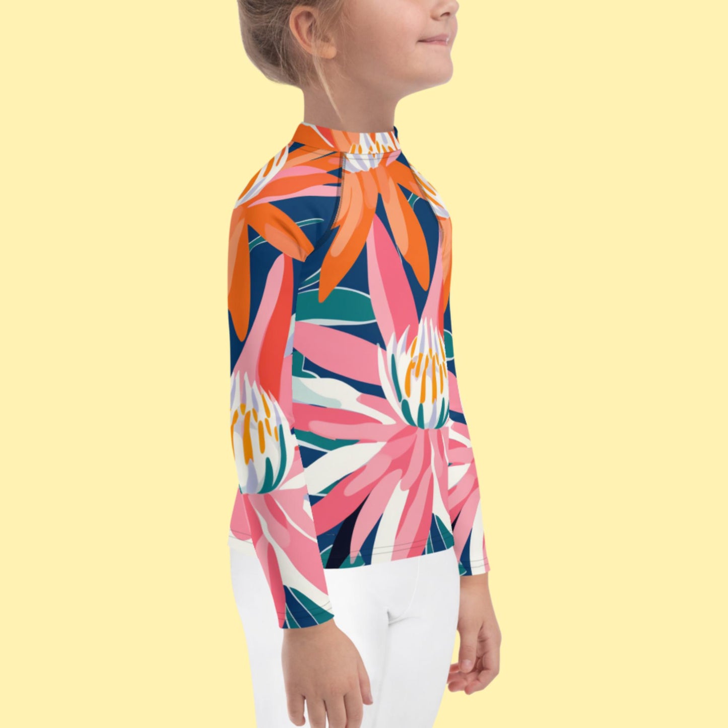 Kids Rash Guard Flannel Flower