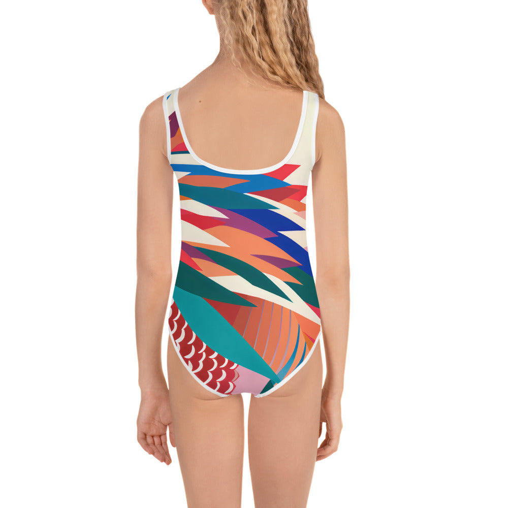 Kids Swimsuit Echidna Pop Art Print | Cute Children's Swimwear