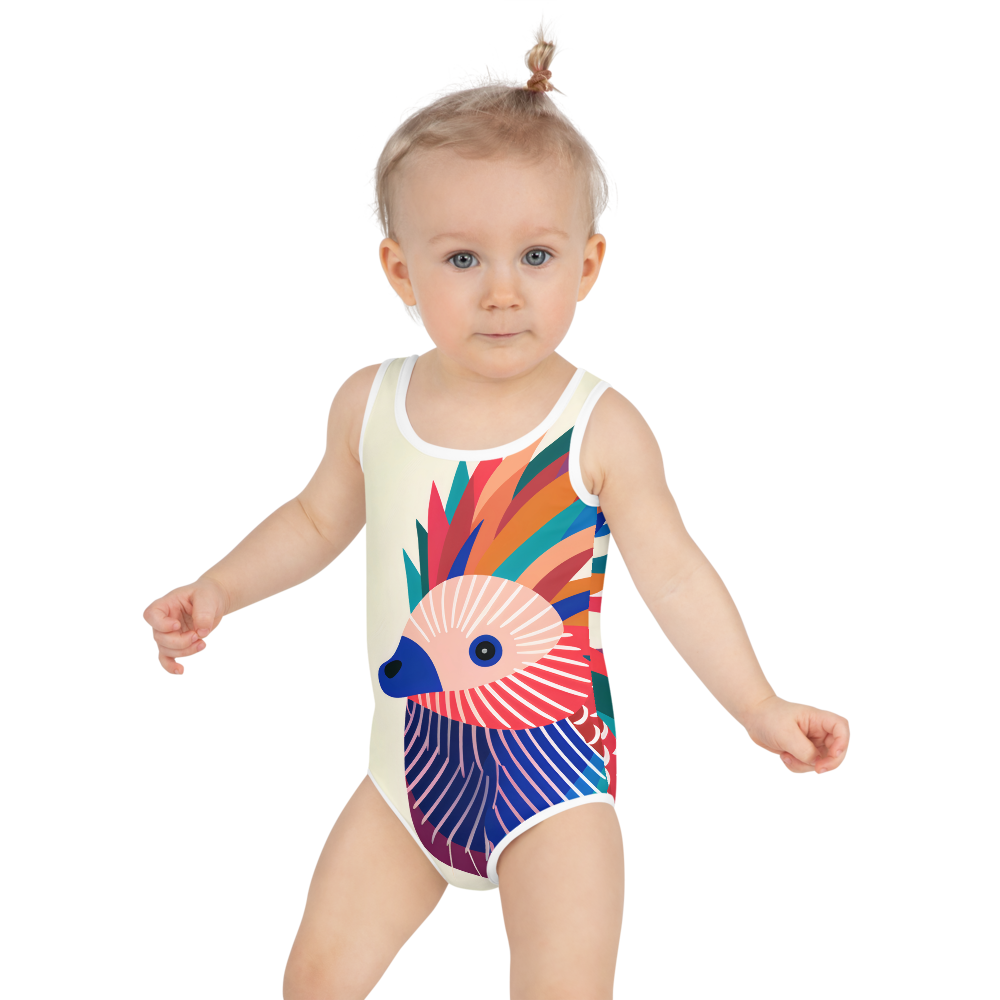 Kids Swimsuit Echidna Pop Art Print | Cute Children's Swimwear