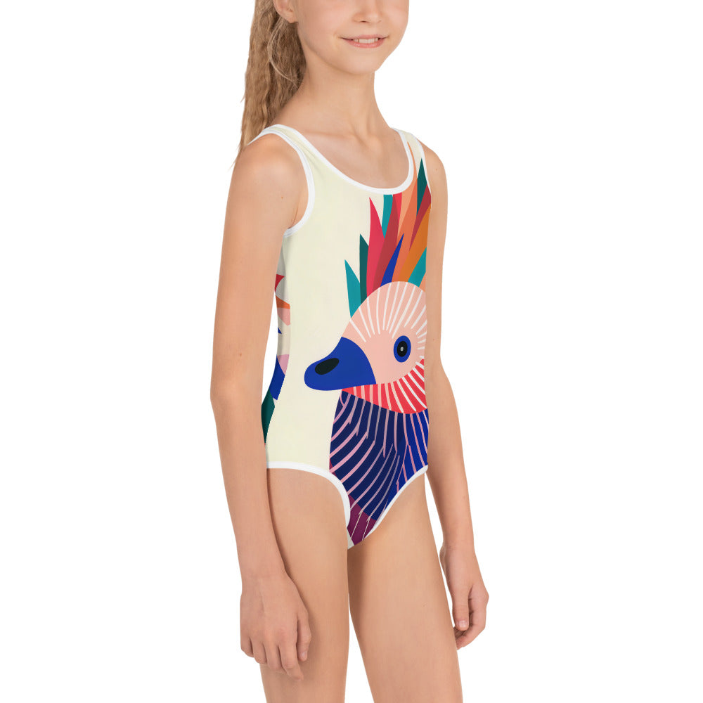 Kids Swimsuit Echidna Pop Art Print | Cute Children's Swimwear