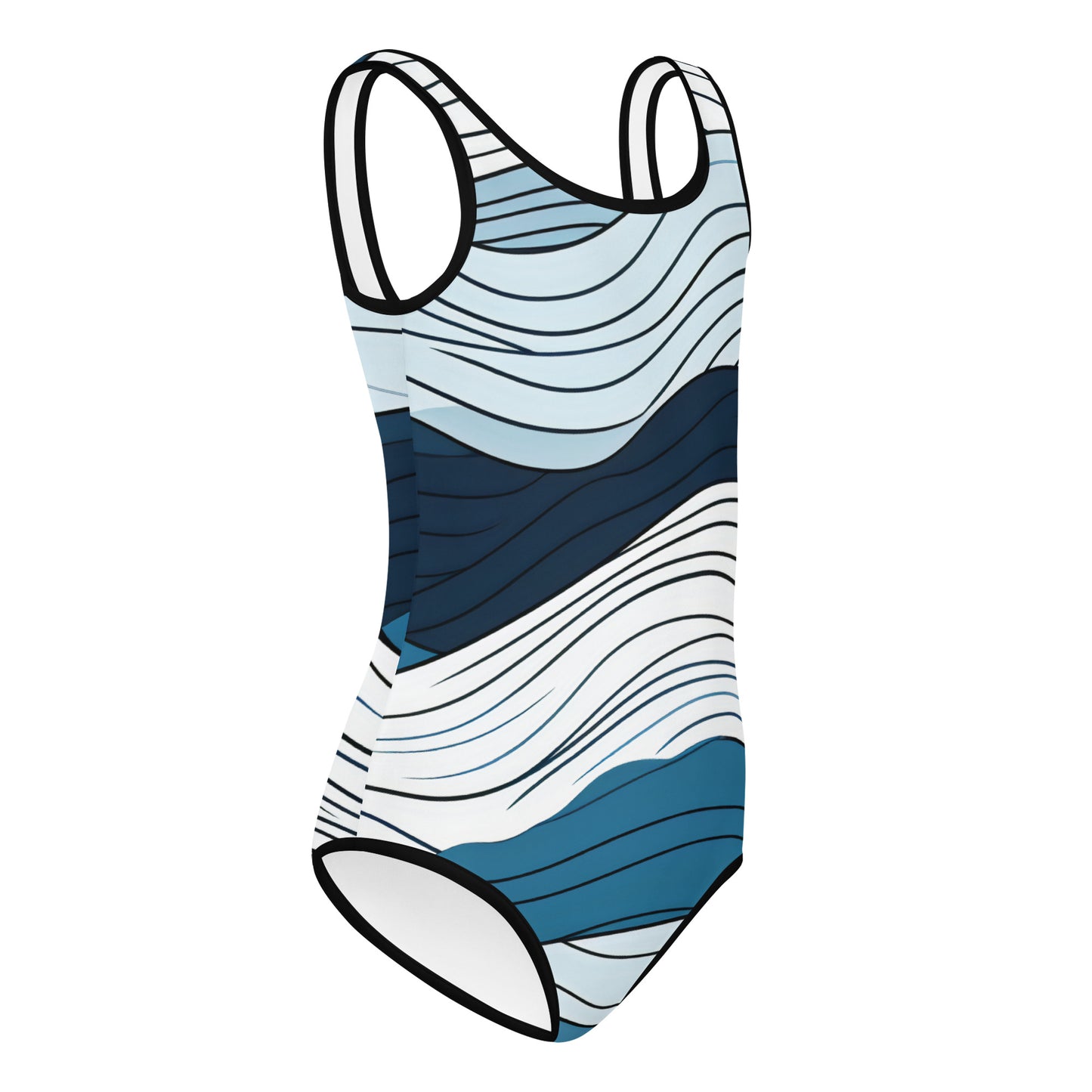 Girls Blue Crush Swimsuit | Kids Navy Blue Modest One Piece