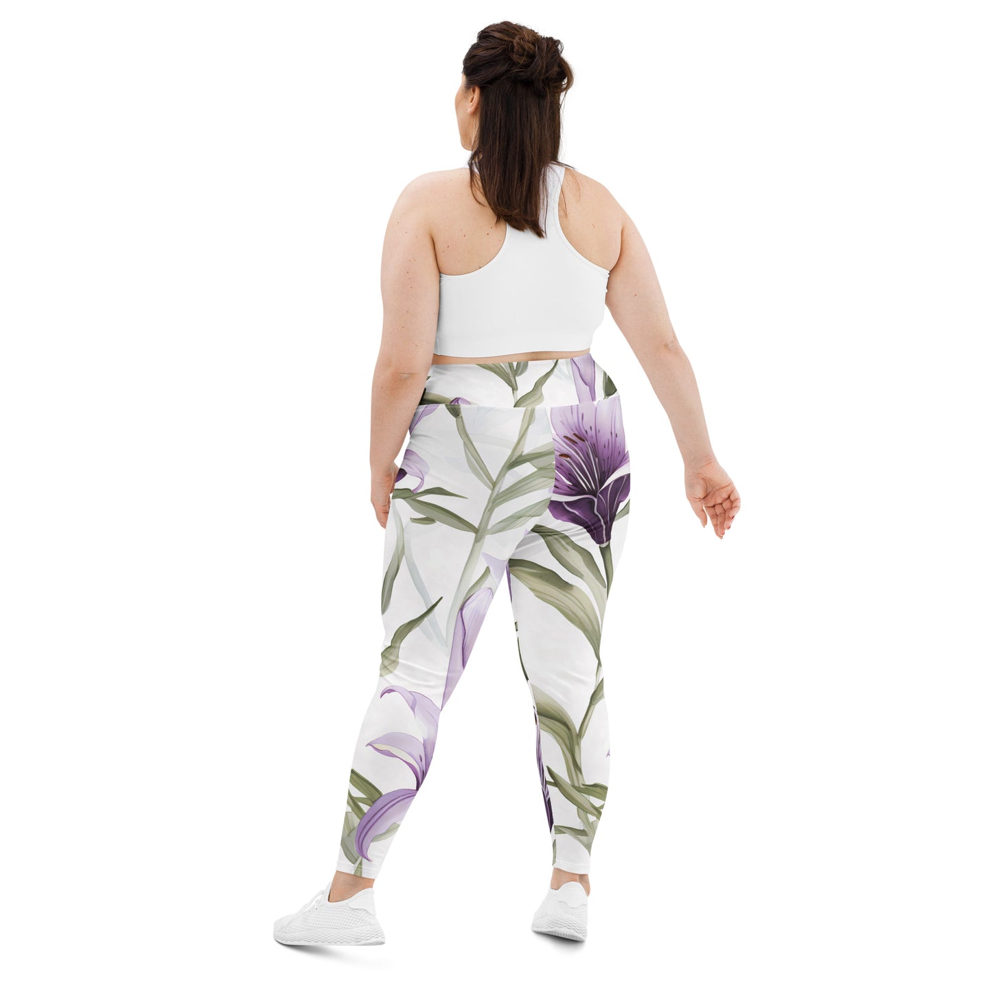 Plus Size Activewear Leggings Vanilla Lily Print - Comfort and Style in Every Move