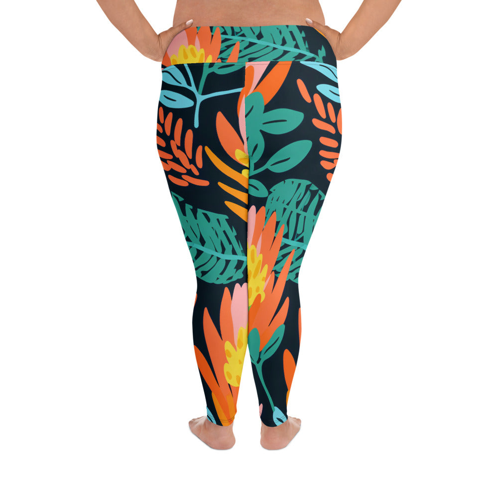 Plus Size Activewear Leggings Banksia Dream Print - Stylish Comfort for Every Workout