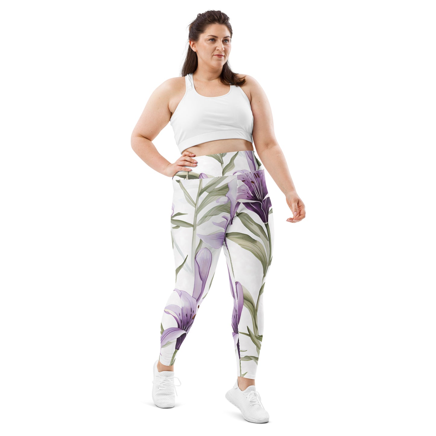 Plus Size Activewear Leggings Vanilla Lily Print - Comfort and Style in Every Move