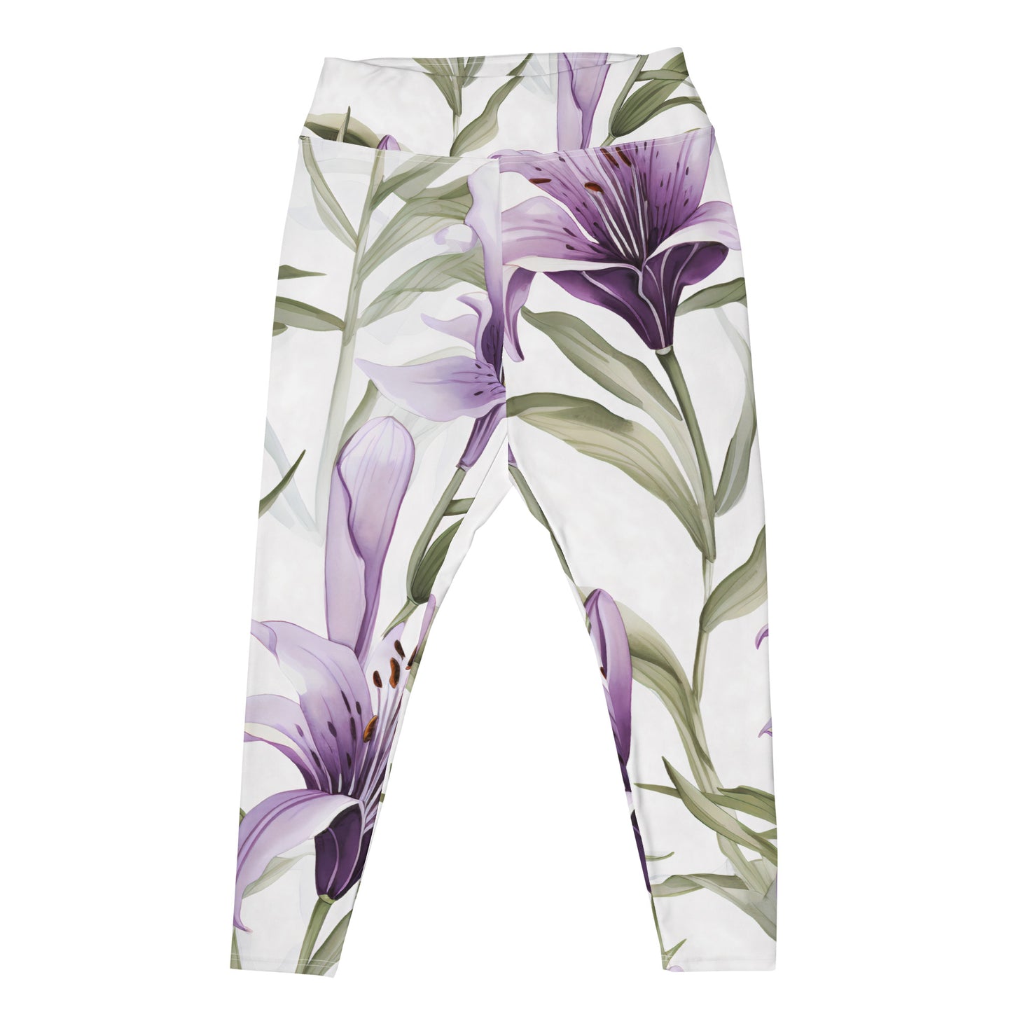 Plus Size Activewear Leggings Vanilla Lily Print - Comfort and Style in Every Move