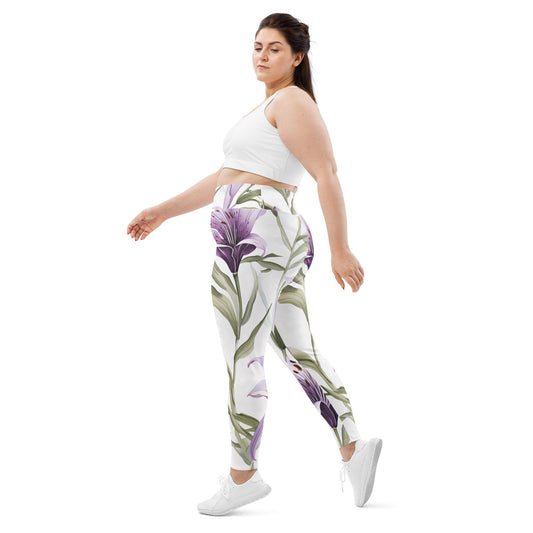 Plus Size Activewear Leggings Vanilla Lily Print - Comfort and Style in Every Move