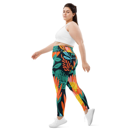 Plus Size Activewear Leggings Banksia Dream Print - Stylish Comfort for Every Workout