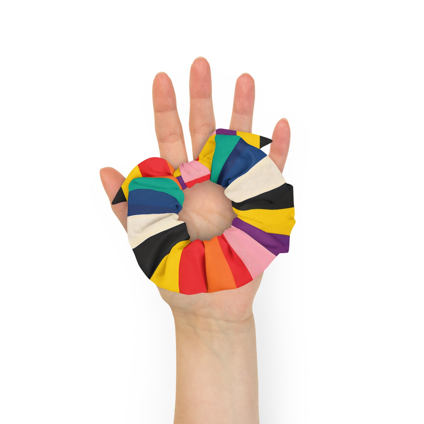 The Byron Recycled Scrunchie | Retro Rainbow Head Bow Accessory