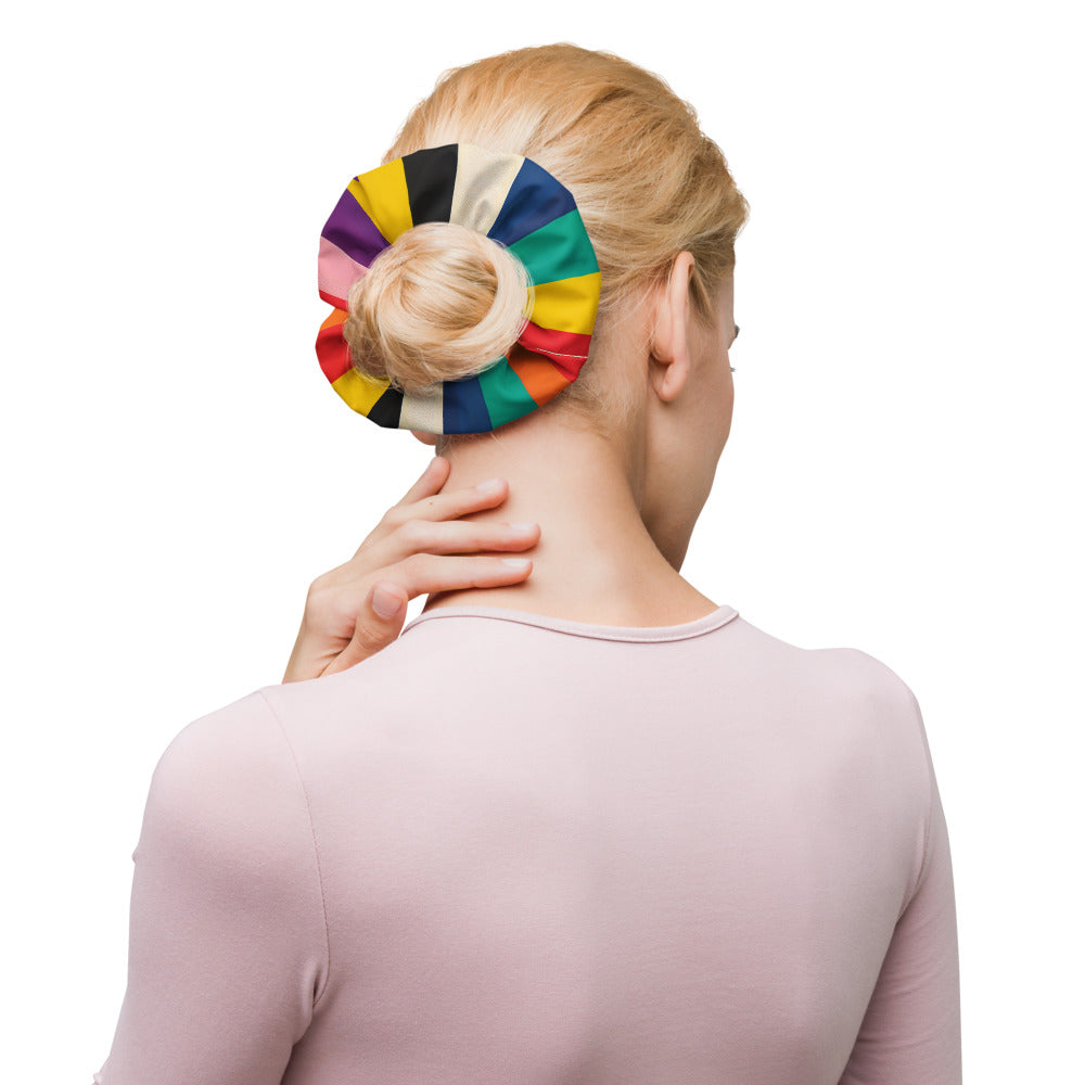 The Byron Recycled Scrunchie | Retro Rainbow Head Bow Accessory