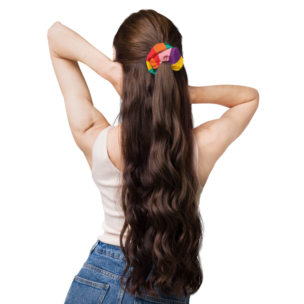 The Byron Recycled Scrunchie | Retro Rainbow Head Bow Accessory