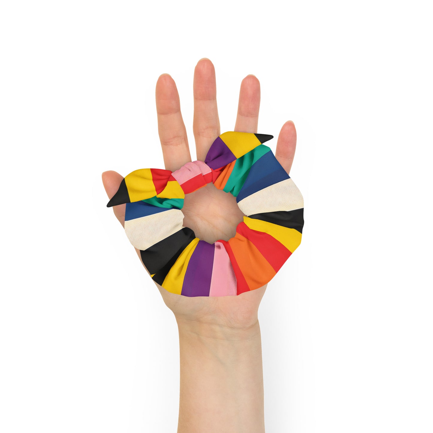 The Byron Recycled Scrunchie | Retro Rainbow Head Bow Accessory