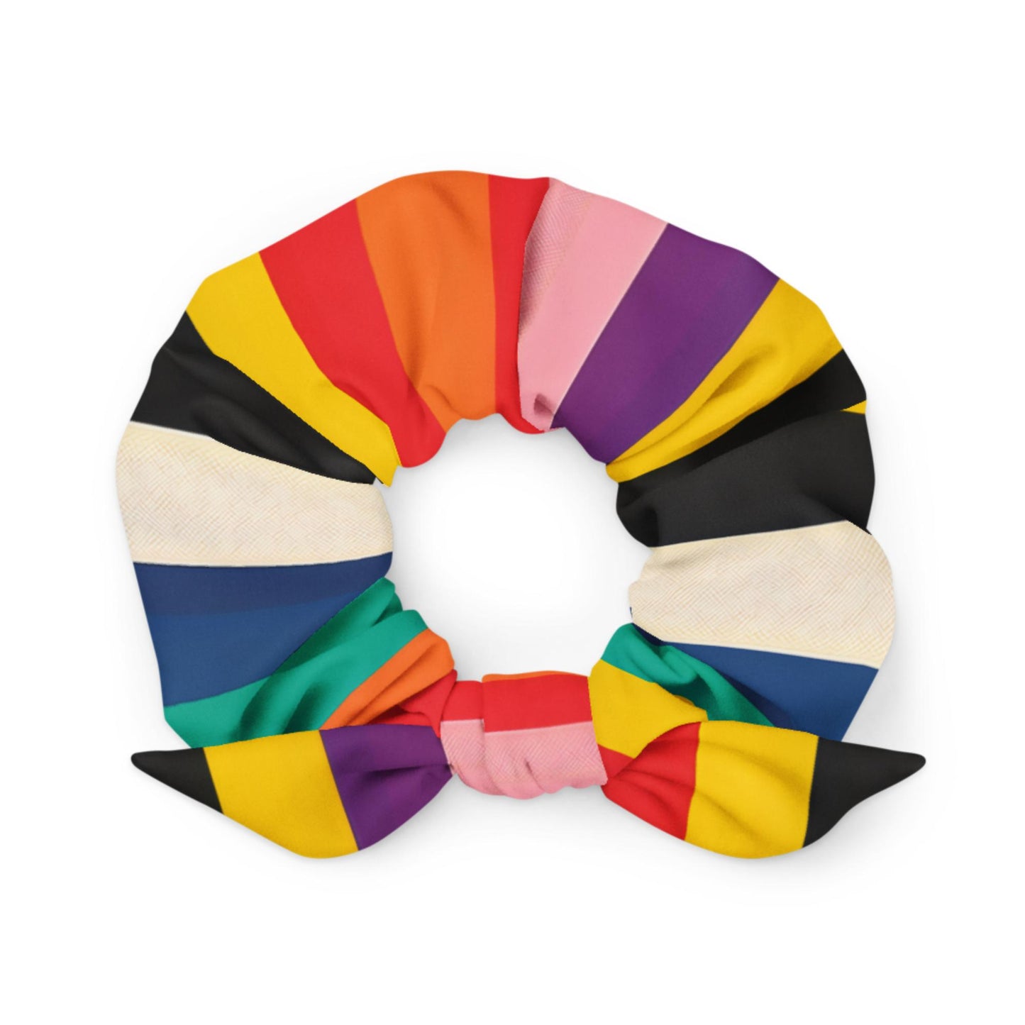 The Byron Recycled Scrunchie | Retro Rainbow Head Bow Accessory