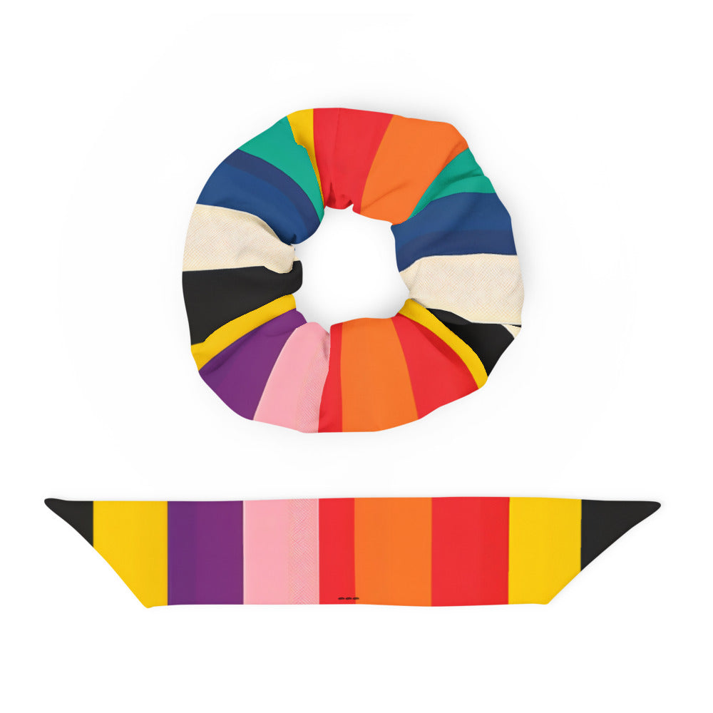 The Byron Recycled Scrunchie | Retro Rainbow Head Bow Accessory