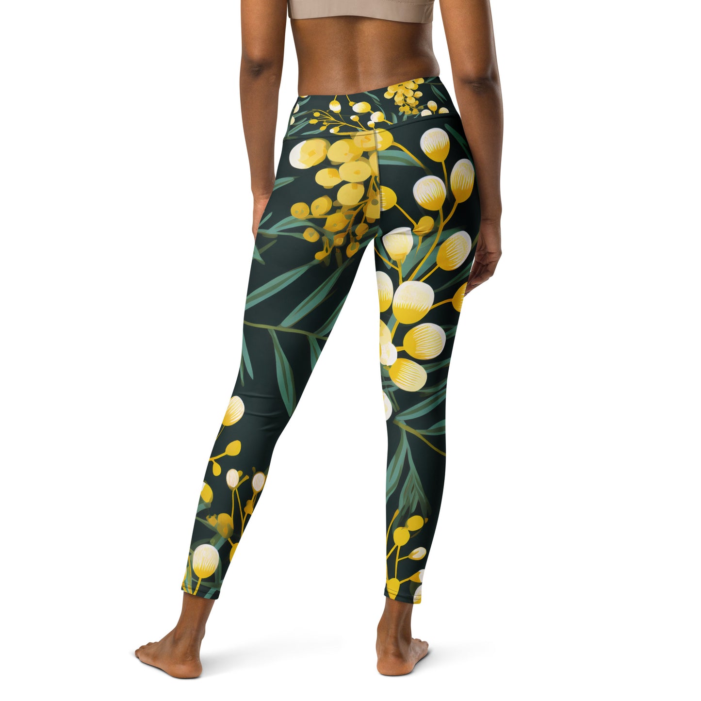 Women's Yoga Leggings Green and Gold - Stylish and Comfortable for Every Pose