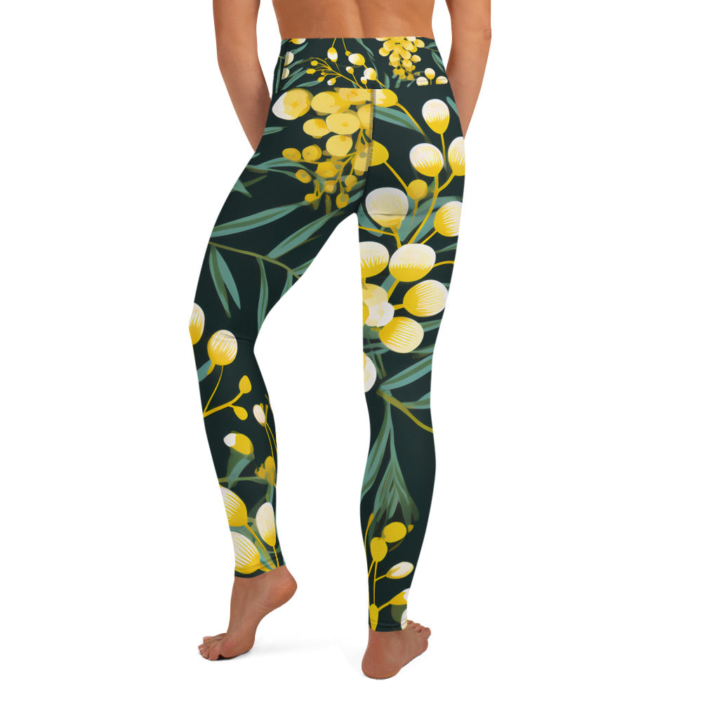 Women's Yoga Leggings Green and Gold - Stylish and Comfortable for Every Pose