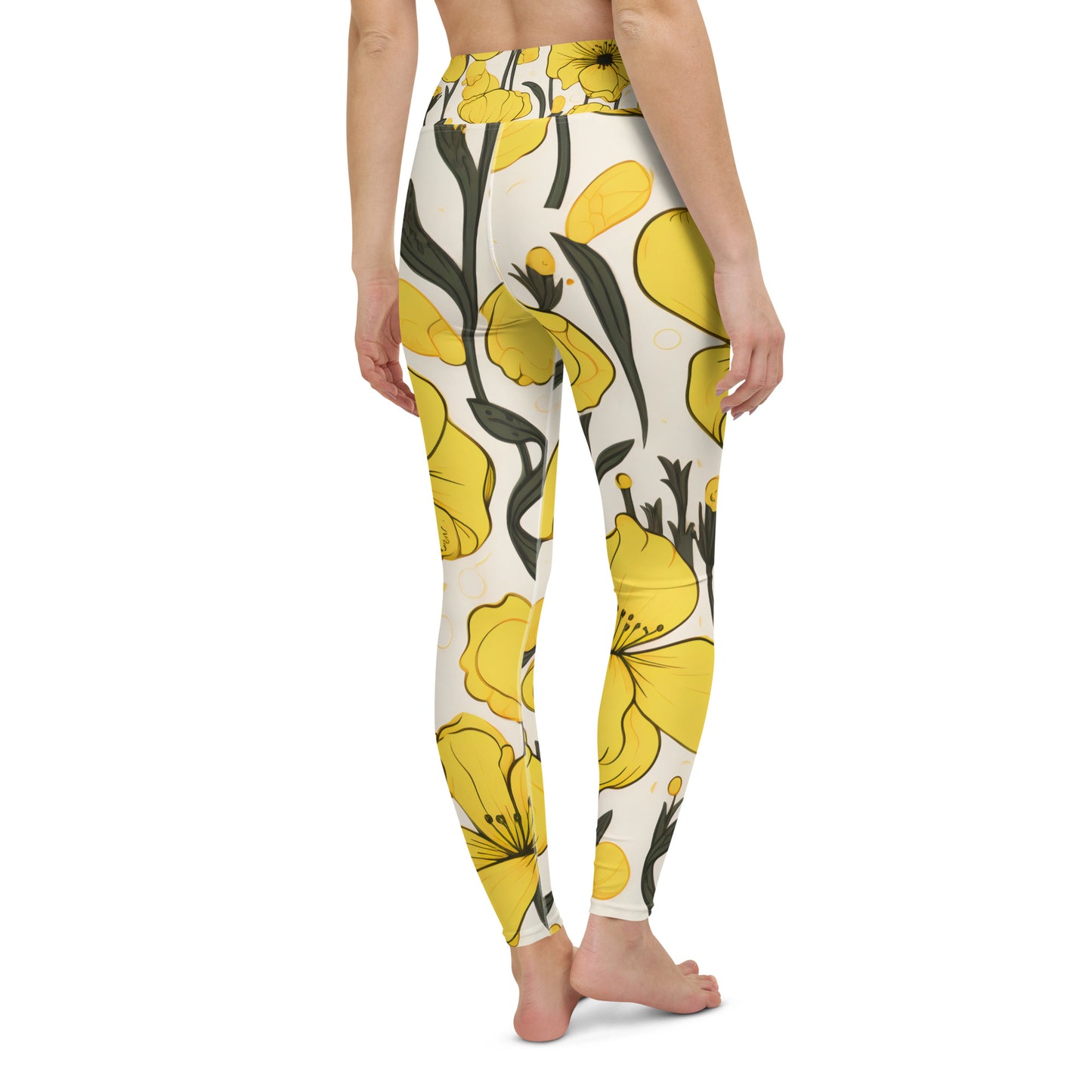 Women's Yoga Leggings Yellow Bells Print | Vibrant, Comfortable Activewear