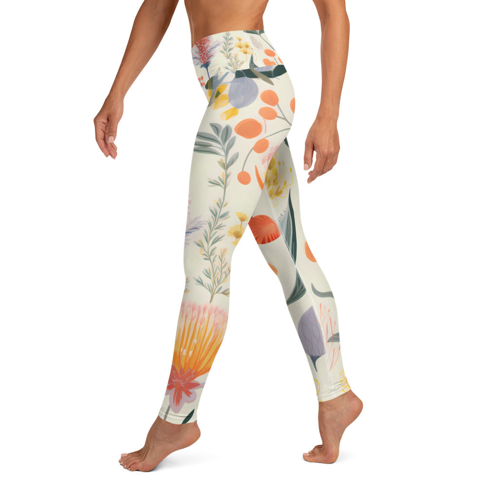 Women's Yoga Leggings Vintage Botanical - Stylish and Comfortable for Every Pose