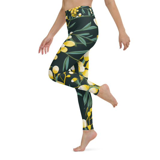 Women's Yoga Leggings Green and Gold - Stylish and Comfortable for Every Pose