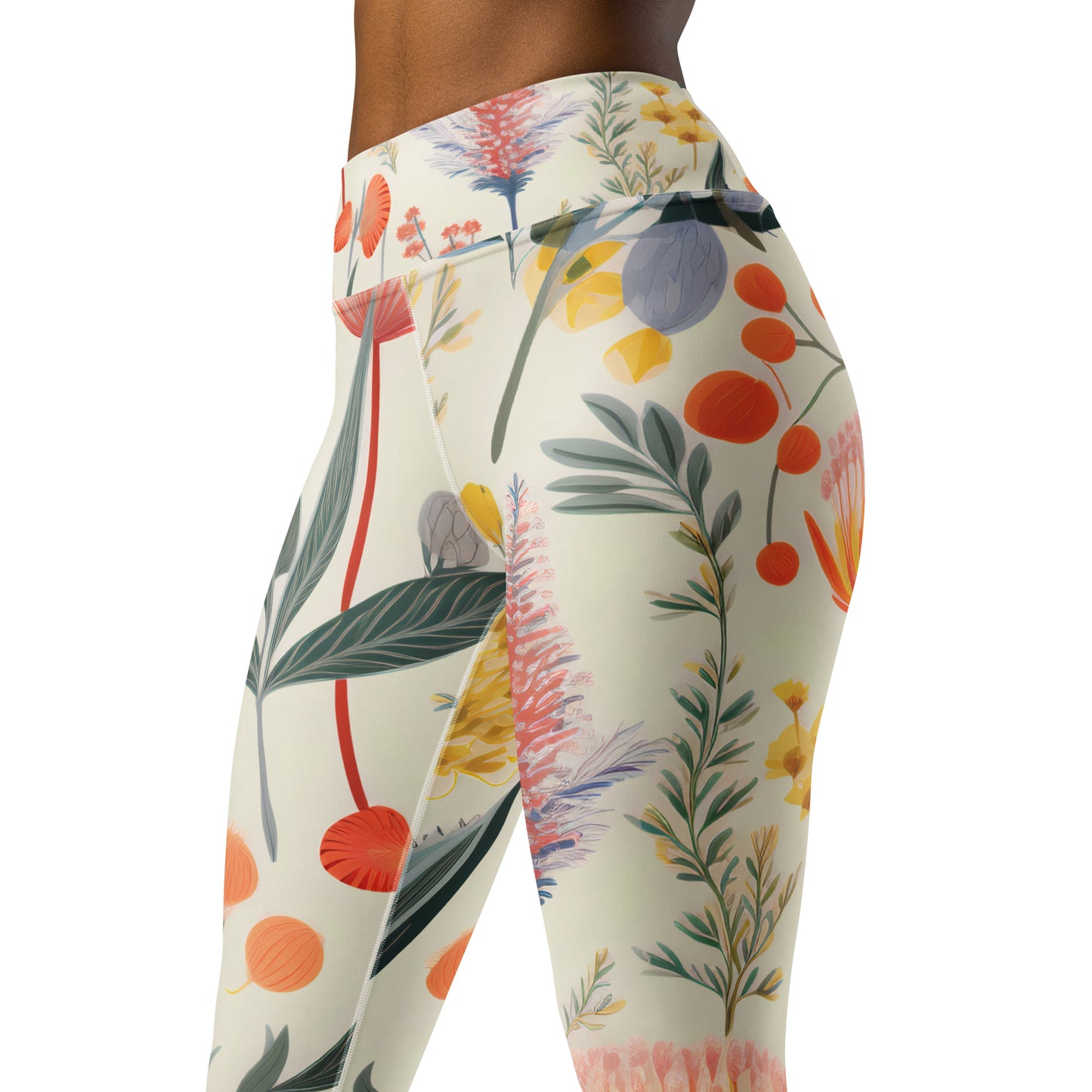 Women's Yoga Leggings Vintage Botanical - Stylish and Comfortable for Every Pose