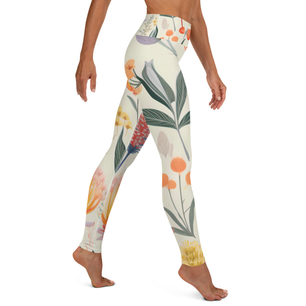 Women's Yoga Leggings Vintage Botanical - Stylish and Comfortable for Every Pose