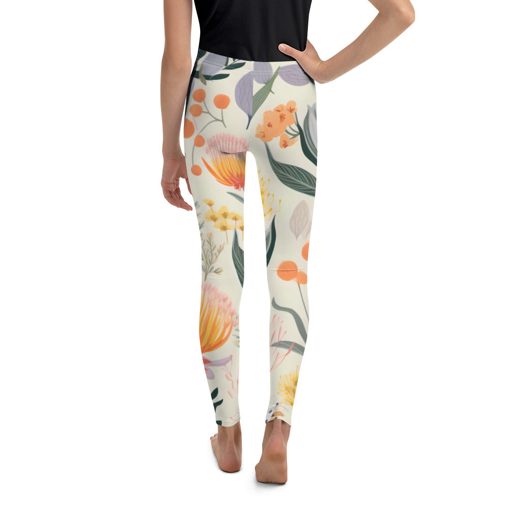 Vintage Botanical Youth Activewear Leggings | Stylish and Comfortable Workout Pants