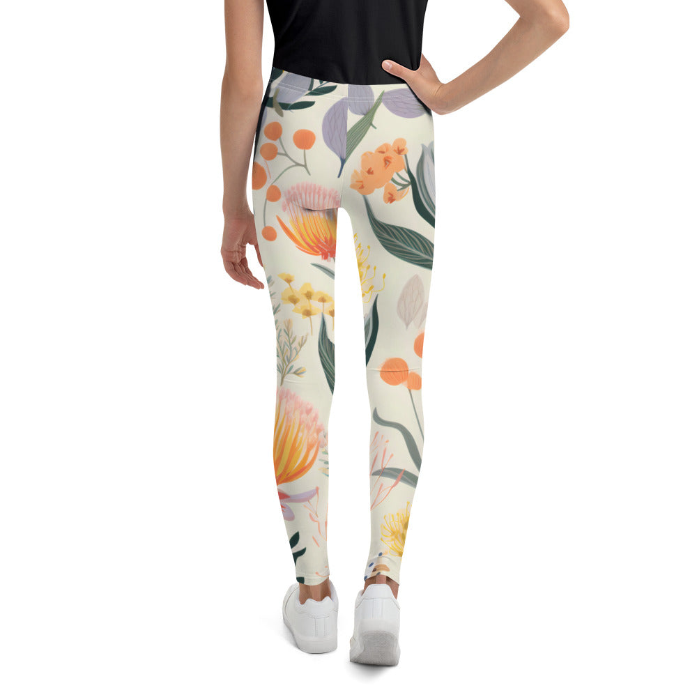 Vintage Botanical Youth Activewear Leggings | Stylish and Comfortable Workout Pants