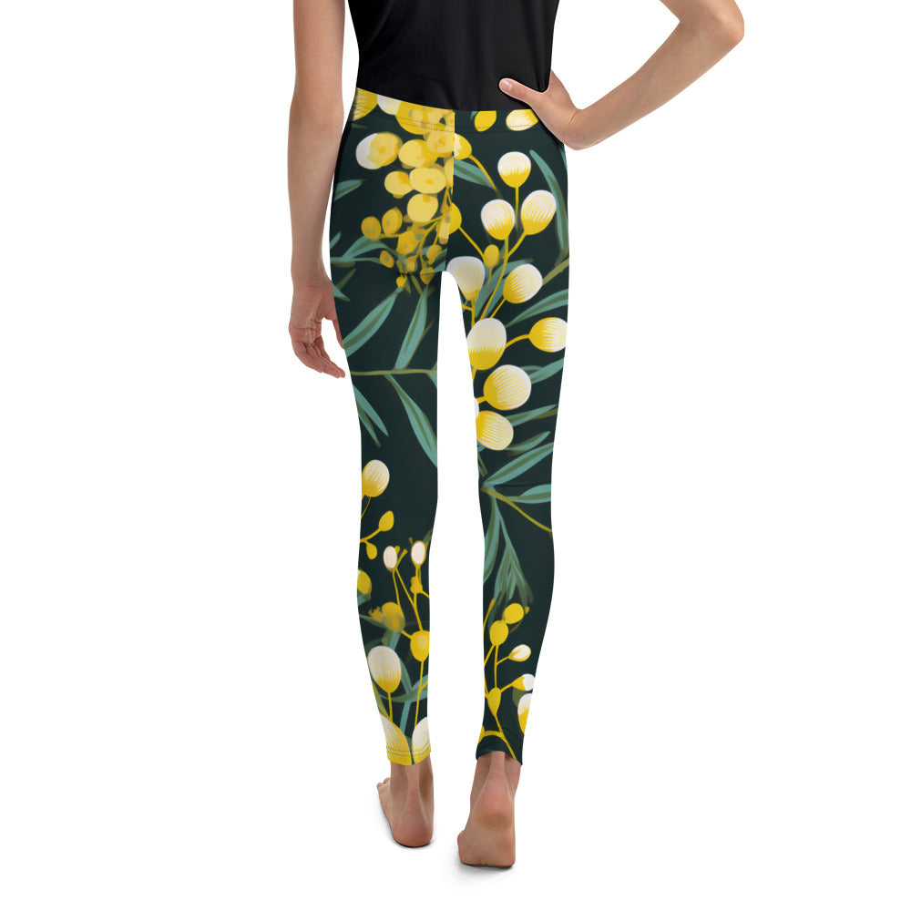 Youth Activewear Leggings Green and Gold - Stylish and Comfortable for Active Kids