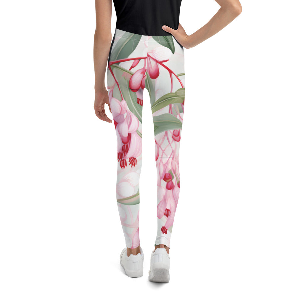 Youth Leggings Floral Lilly Pilly | For Dance, Gymnastics, Yoga, Sports