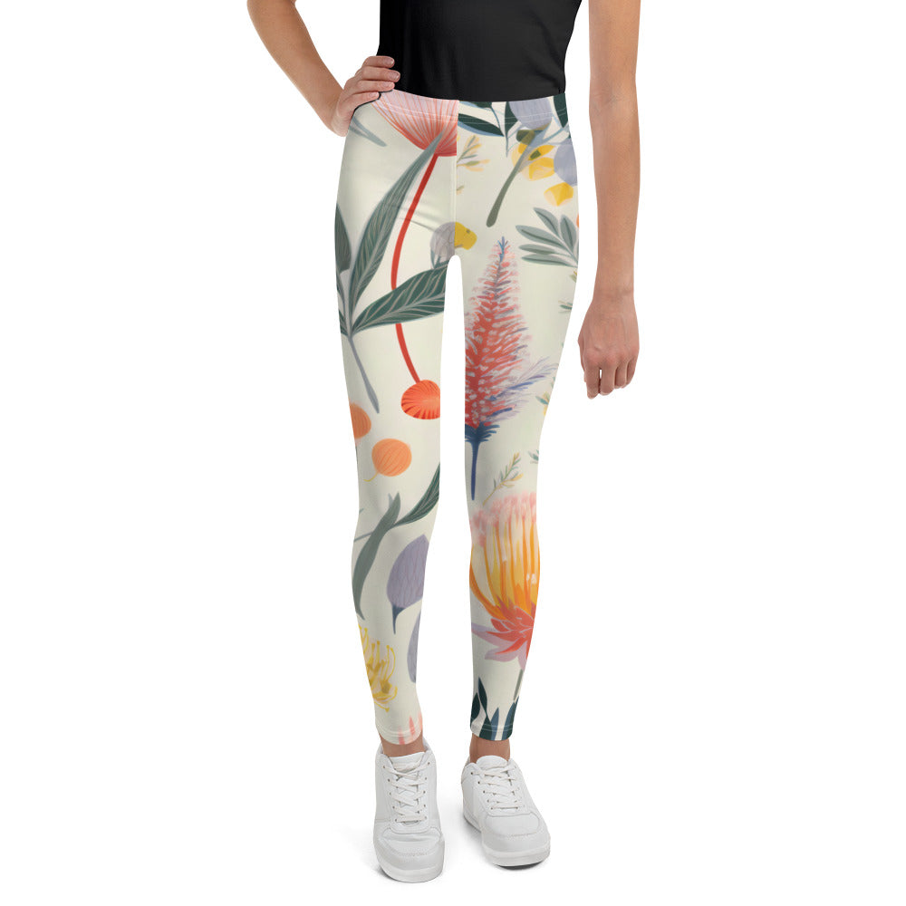 Vintage Botanical Youth Activewear Leggings | Stylish and Comfortable Workout Pants