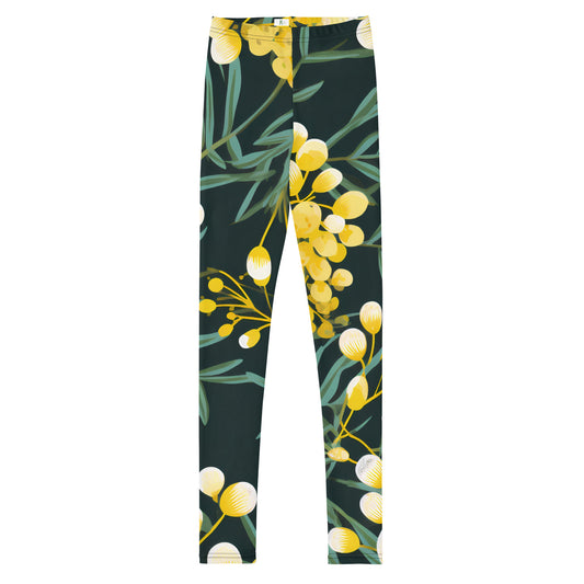 Youth Activewear Leggings Green and Gold - Stylish and Comfortable for Active Kids