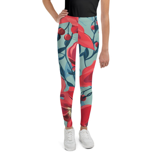 Youth Leggings | Stuart’s Desert Pea Print | Comfortable & Durable Activewear