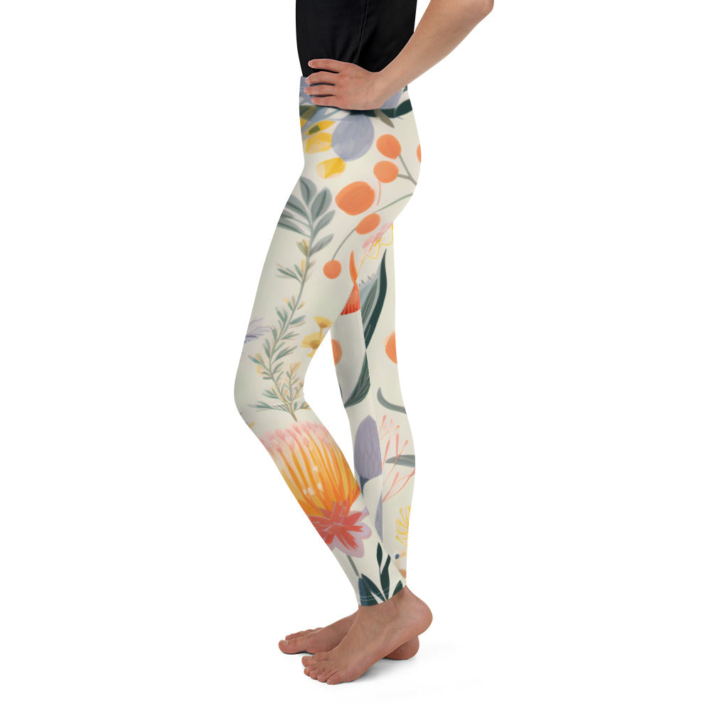 Vintage Botanical Youth Activewear Leggings | Stylish and Comfortable Workout Pants