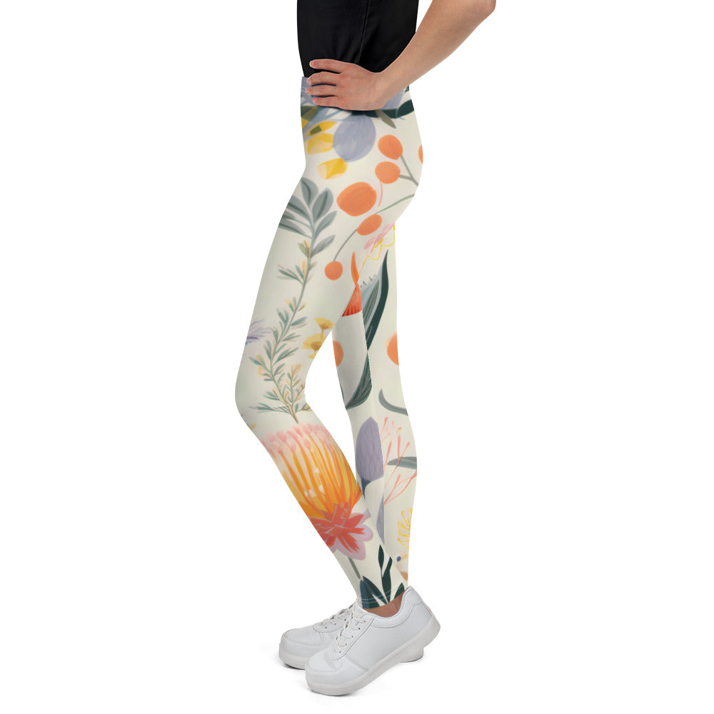 Vintage Botanical Youth Activewear Leggings | Stylish and Comfortable Workout Pants